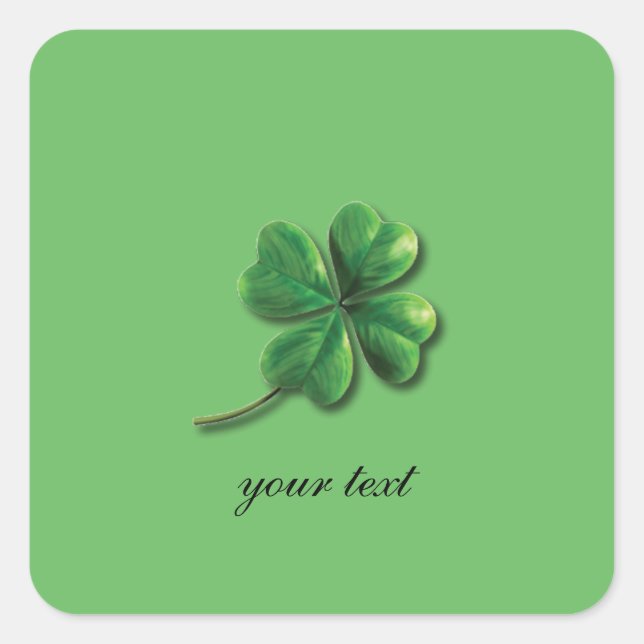 Sticker Carré Shamrock irlandais vert moderne (Devant)