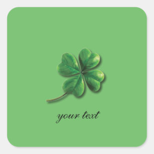 Sticker Carré Shamrock irlandais vert moderne