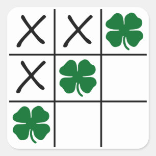 Sticker Carré Shamrock Tic Tac Toe