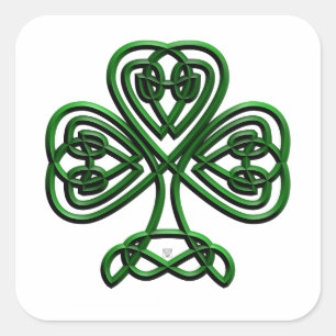 Sticker Carré Shamrock vert Jour de la Saint Patrick
