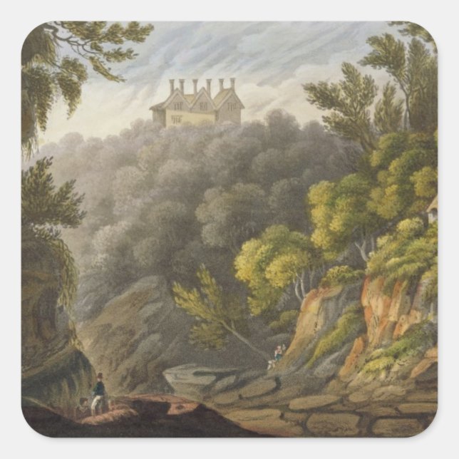 Sticker Carré Shanklin Chine, de 'L'île de Wight Illustrate (Devant)