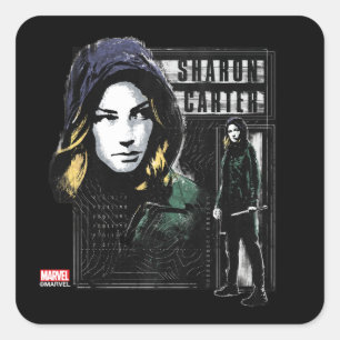Sticker Carré Sharon Carter Fugitive Graphic