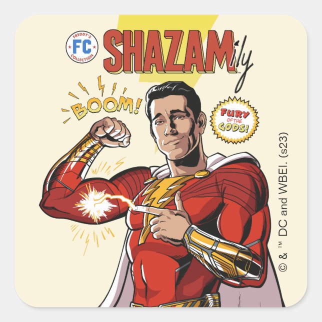 Sticker Carré SHAZAM ! Furie des dieux | Housse de bande dessiné (Devant)