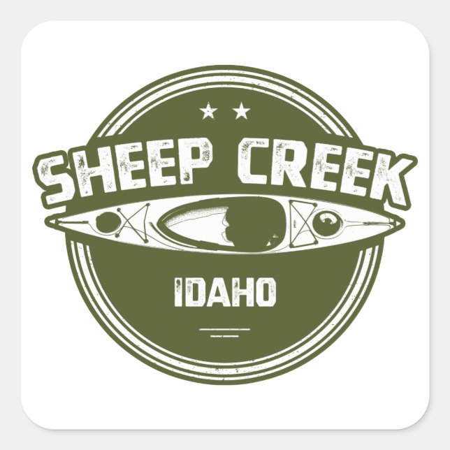 Sticker Carré Sheep Creek Wild Et Rivière Pittoresque Idaho Kaya (Devant)