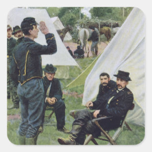 Sticker Carré Sheridans interviewent d'abord avec Rowand