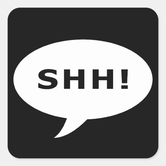 Sticker Carré shh ! une bulle comique de fête surprise (Devant)