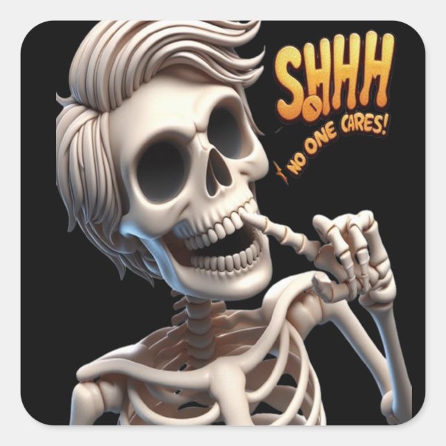 Sticker Carré SHHH... Personne Ne Se Soucie D'Être Unique Et Chi (Devant)