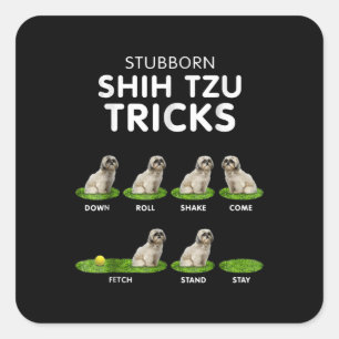 Sticker Carré Shih Tzu Lover Funny Shih Tzu Trick Dog Love