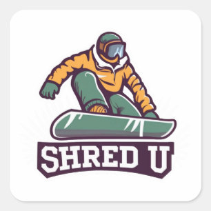 Sticker Carré Shred University Snowboard