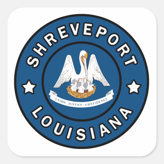Sticker Carré Shreveport Louisiane (Devant)