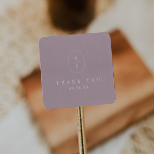 Sticker Carré SHYLAH Simple Lilac Boho Moderne Merci Mariage