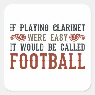 Sticker Carré Si jouant la clarinette étaient faciles