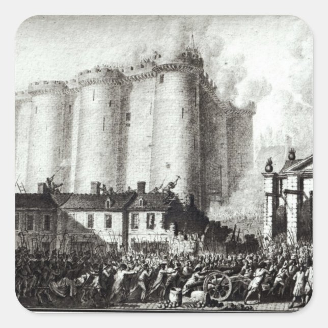 Sticker Carré Siège de la Bastille, 14 juillet 1789 (Devant)