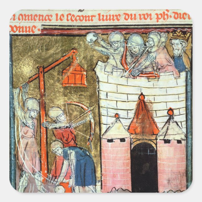 Sticker Carré Siège du Château de Chinon (Devant)