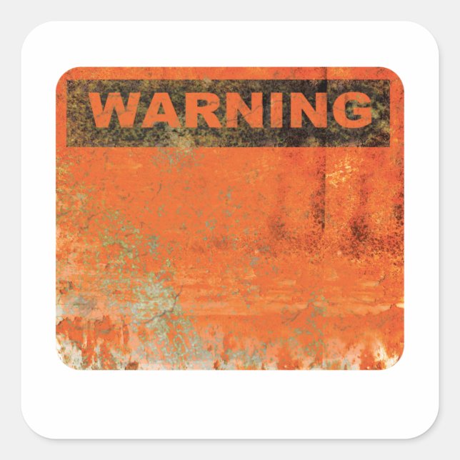 Sticker Carré Signal d'avertissement de danger de grunge (Devant)