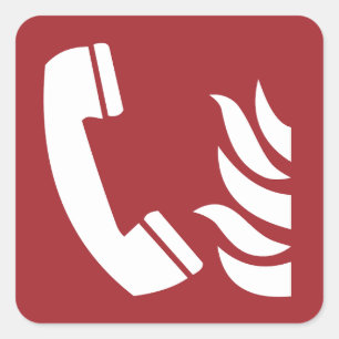 Sticker Carré Signal de sécurité téléphonique d'urgence
