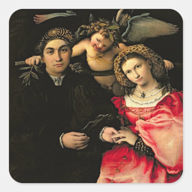 Sticker Carré Signataire Marsilio Cassotti et sa femme, Faustina (Devant)