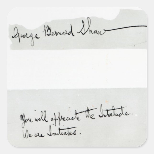 Sticker Carré Signature de George Bernard Shaw (Devant)