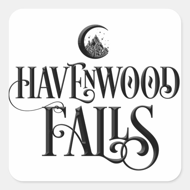 Sticker Carré Signature de Havenwood Falls - Noir (Devant)