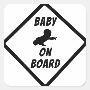 STICKER CARRÉ SIGNE BÉBÉ À BORD