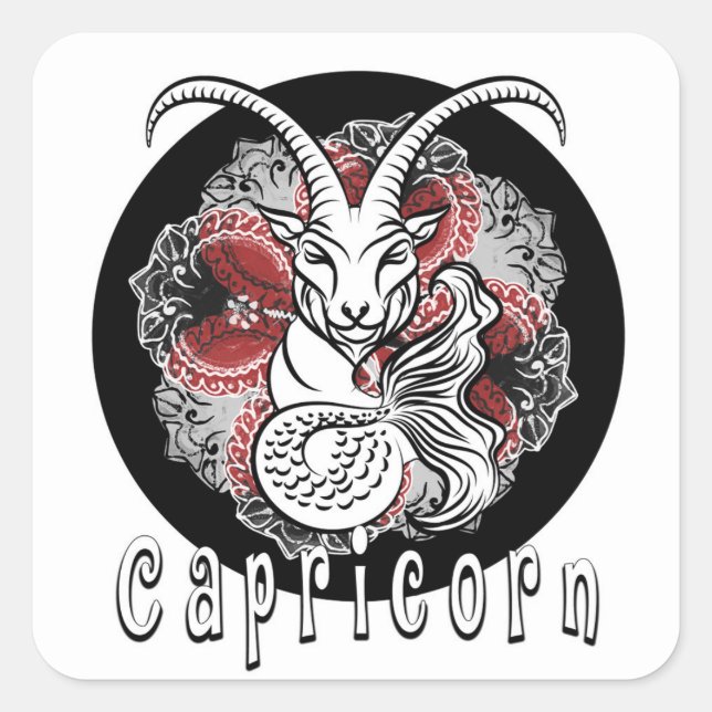 Sticker Carré signe capricorn zodiac design par chennai Indipup (Devant)