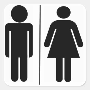 Sticker Carré Signe de carte de travail d'homme et de femme