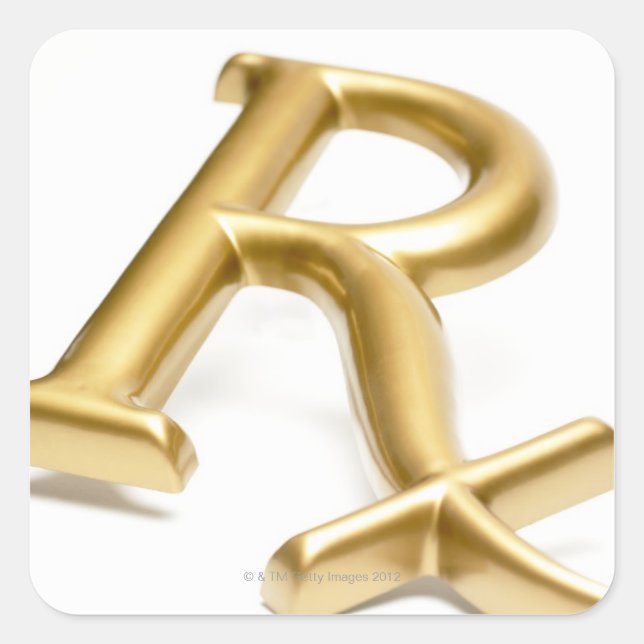 Sticker Carré Signe de drogue de Rx (Devant)