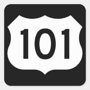 Sticker Carré Signe de l'itinéraire 101 des USA