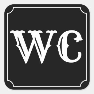 Sticker Carré Signe de salle de bains de carte de travail