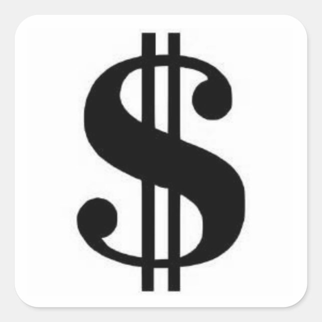 Sticker Carré Signe dollar (Devant)
