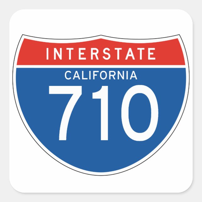 Sticker Carré SIGNE INTERÉTAIRE 710 - Californie (Devant)