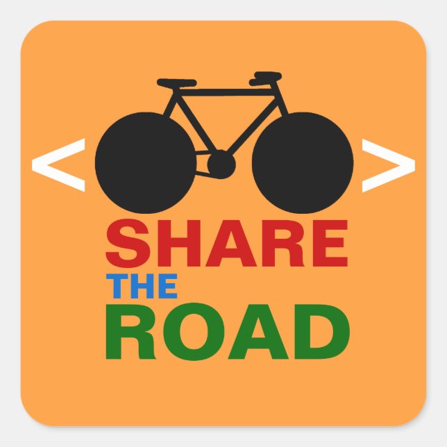 Sticker Carré signe respecter les cyclistes (Devant)