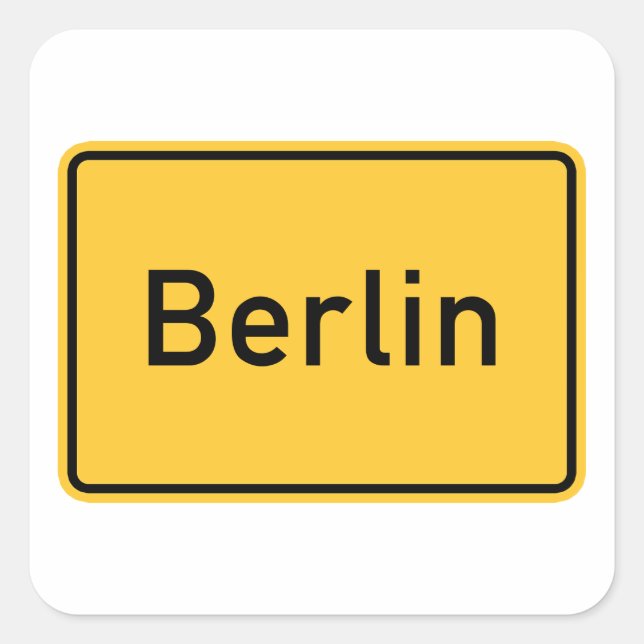 Sticker Carré SIGNE ROUTIÈRE DE Berlin, Allemagne (Devant)