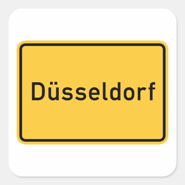 Sticker Carré SIGNE ROUTIÈRE DE Düsseldorf, Allemagne (Devant)