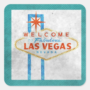 Sticker Carré signe vegas grunge