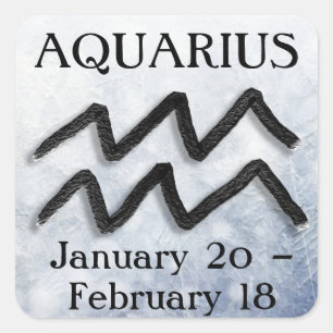 Sticker Carré SIGNE Zodiaque Aquarius Horoscope Astrologie