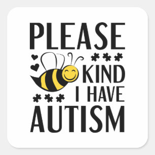 Sticker Carré S'Il Vous Plaît, Abez-Moi Un Autisme