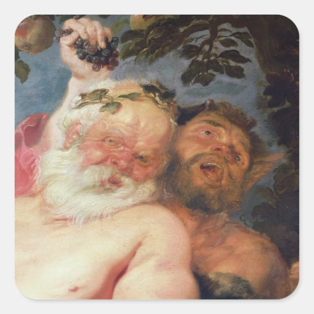 Sticker Carré Silenus ivre soutenu par des satyres, c.1620 (Devant)