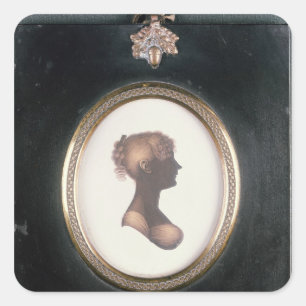 Sticker Carré Silhouette de Cassandra Austen, c.1809