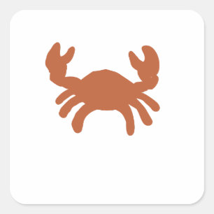 Sticker Carré Silhouette de crabe en bronze