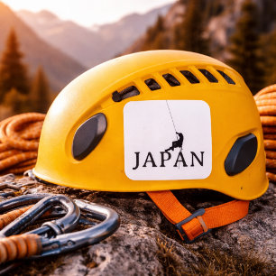 Sticker Carré Silhouette de grimpeur japonais minimaliste de cor
