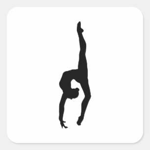 Sticker Carré Silhouette de gymnastique rythmique