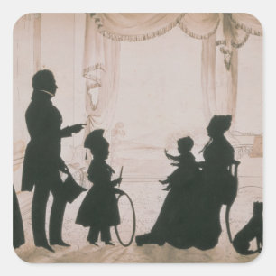 Sticker Carré Silhouette de la famille Camsie de