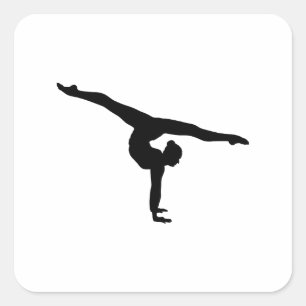 Sticker Carré Silhouette de la gymnastique rythmique