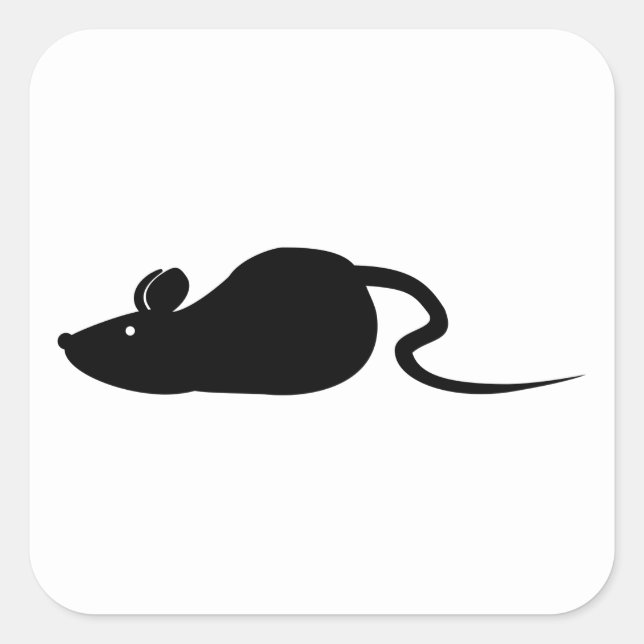Sticker Carré Silhouette de la souris (Devant)