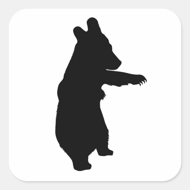 Sticker Carré Silhouette de l'ours de bébé (Devant)