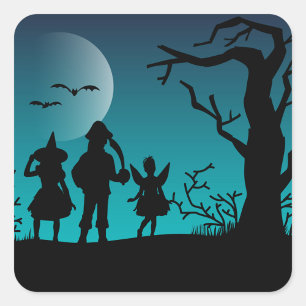 Sticker Carré Silhouette d'Halloween