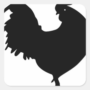 Sticker Carré Silhouette du coq