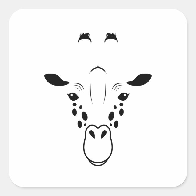 Sticker Carré Silhouette face Giraffe (Devant)
