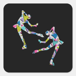 Sticker Carré Silhouette Figure Skating Skater